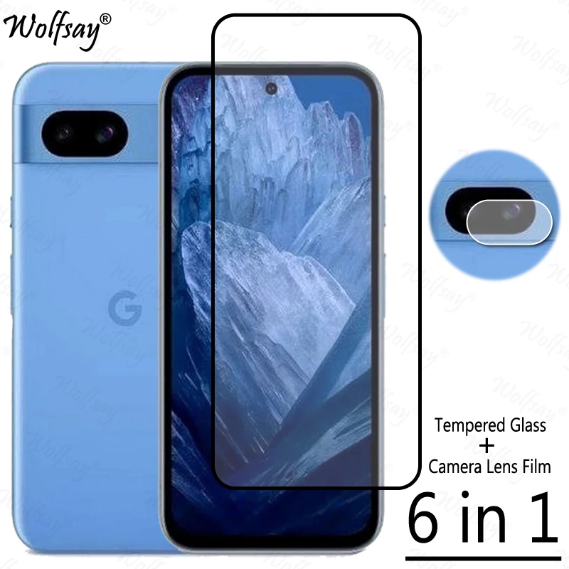 Full Cover Tempered Glass For Google Pixel 8A Screen Protector Pixel 8A 7A 5 4A 8 7 6 Pro Camera Glass For Google Pixel 8A Glass