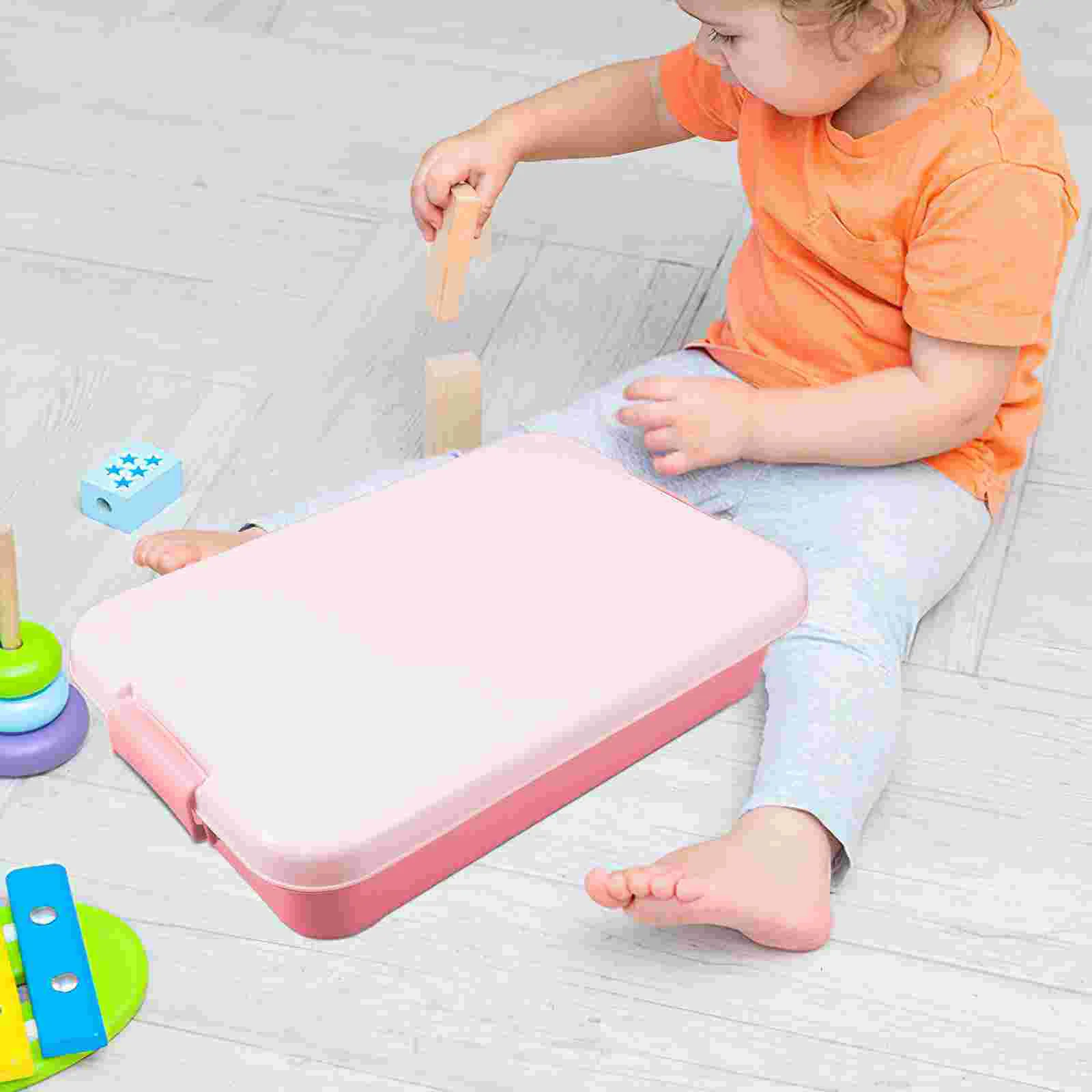 Sand Tray for Kids Plastic Mold Table Empty Sandbox Portable Outdoor Pink Toddler