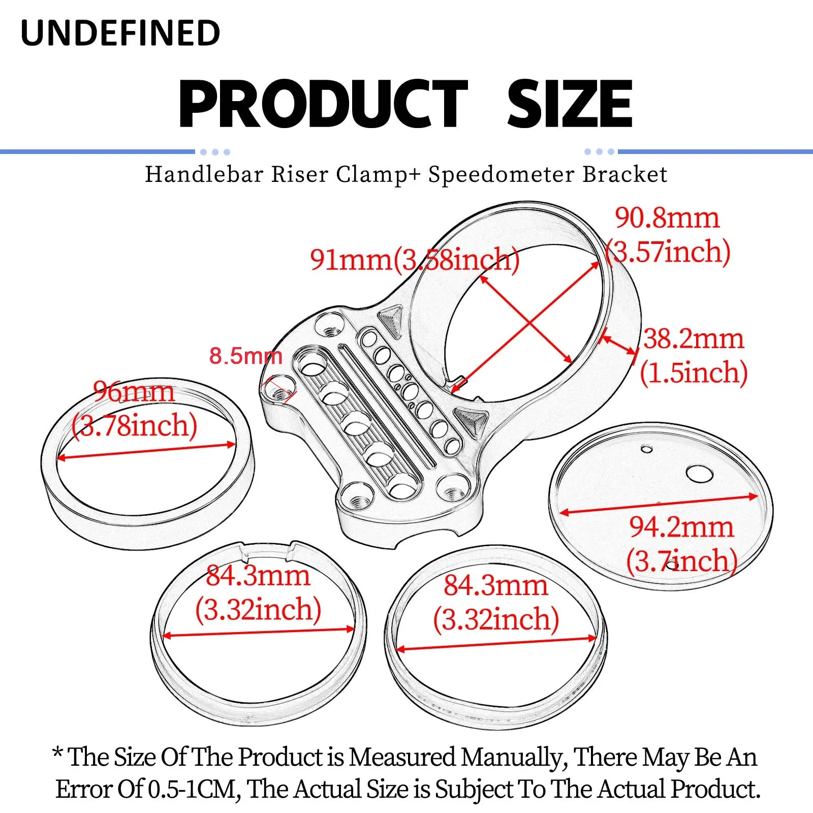 Motorcycle Speedometer Bracket Housing Front Mount Relocation Cover W/ Handlebar Top Clamp For Harley Dyna Sportster XL883 1200