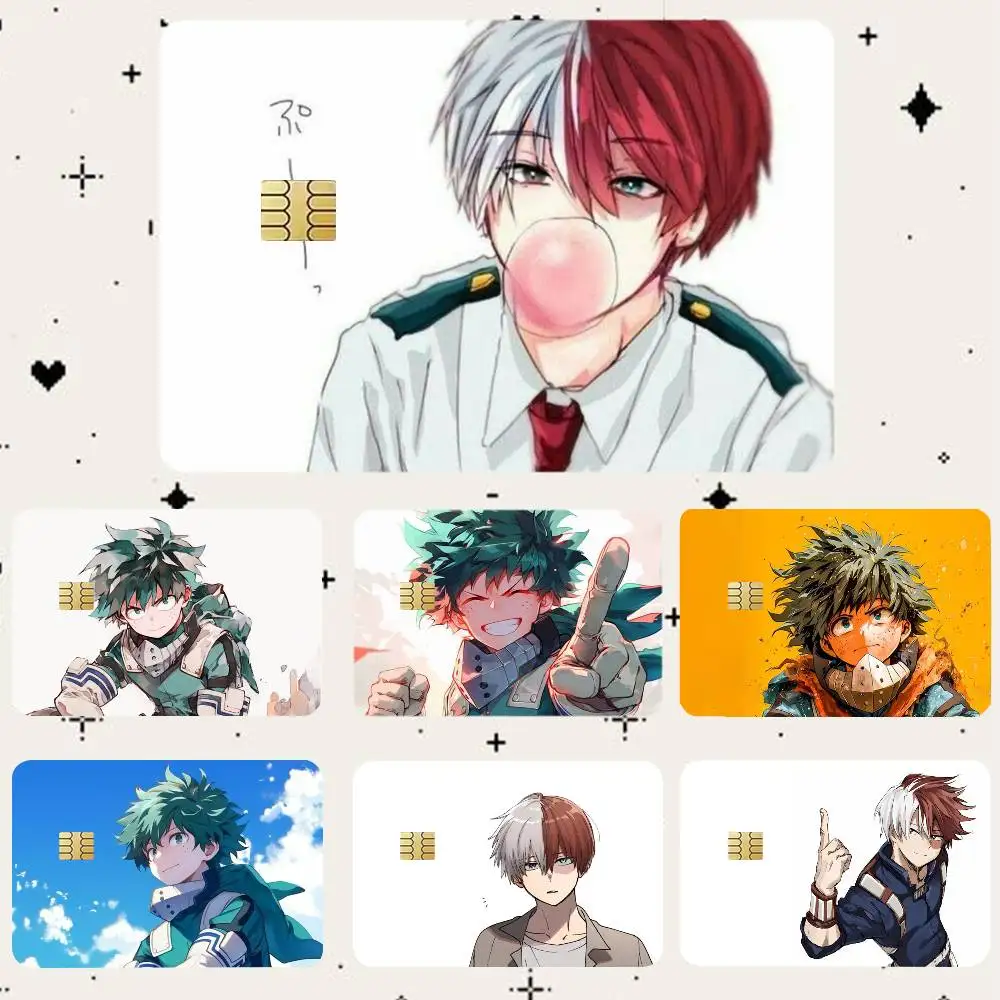 

Deku Todoroki Shoto HD Waterproof Card Skins Protective Stickers for Credit Bank Game Cards