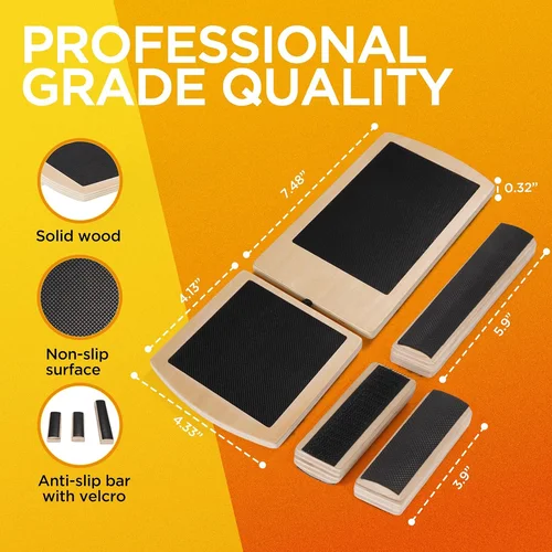 Imagen 2 del producto Tabla de equilibrio de tobillo, entrenador fortalecedor de pies para entrenamiento de equilibrio de Pilates, plantilla torcida, ejercicios de estabilidad, fascitis Plantar