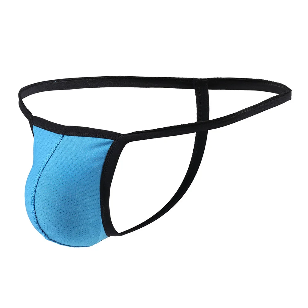 1pc Men Mesh Sexy Thongs Solid Color Breathable U Shape Pouch Underwear Low Waist Gay Sissy Panties Thong G-String