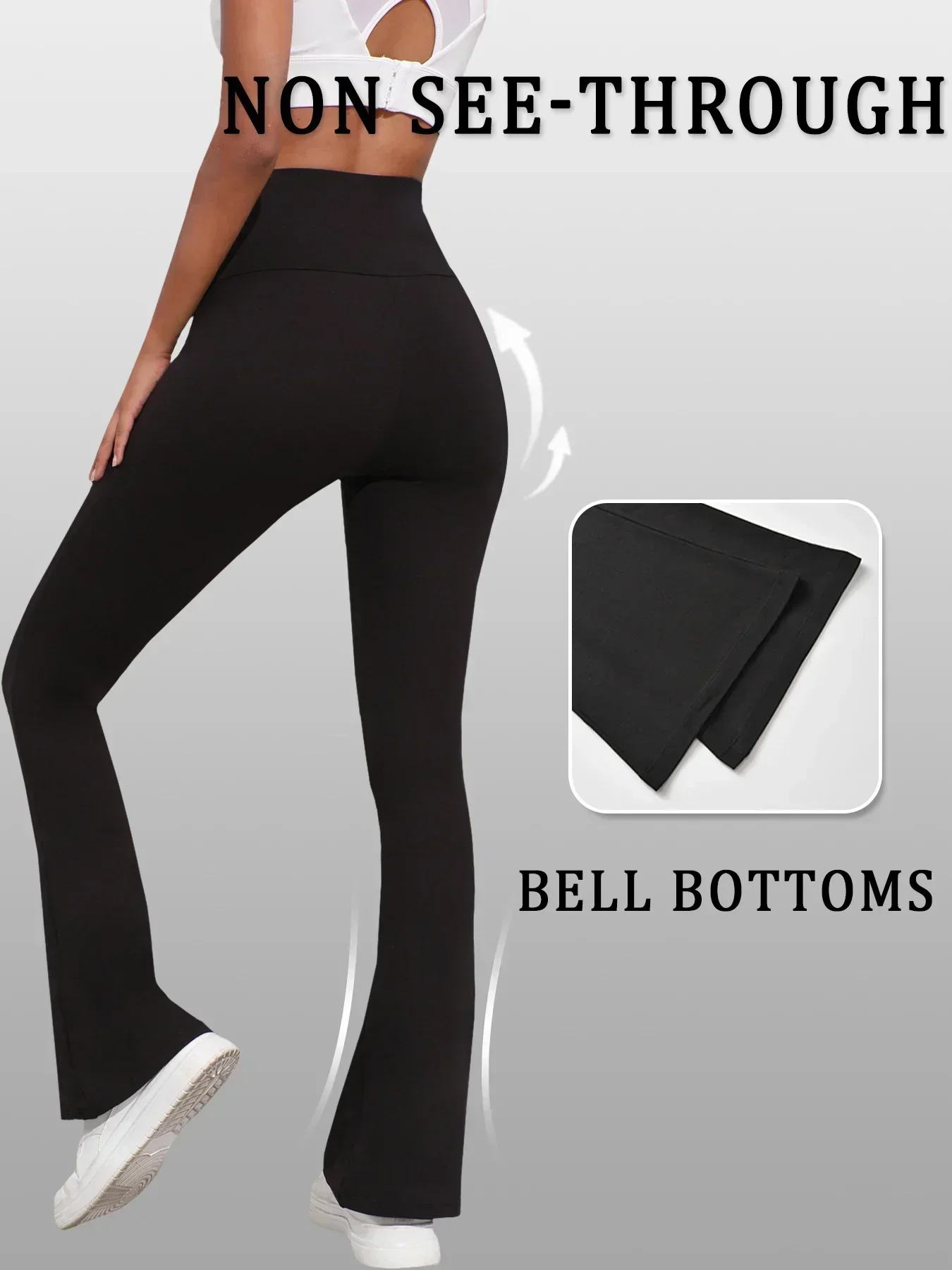 3 Pack Women's Super Soft Flare Pants High Waisted Tummy Control Workout Yoga Push Up Gym Fitness Long Leggings Bell Bottoms