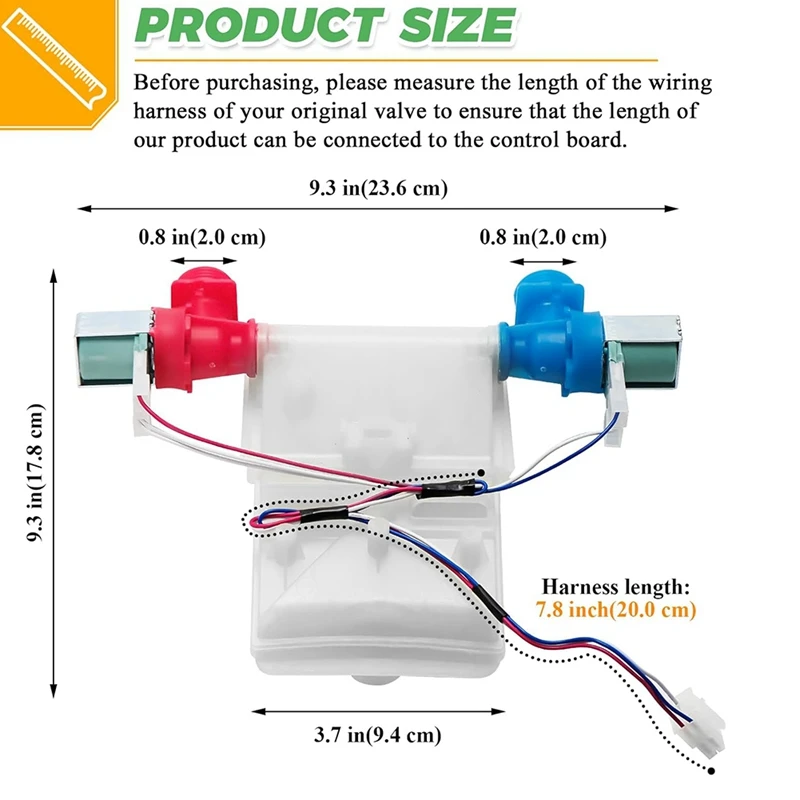 W 11101906   W 11210463   Valve d'entrée d'eau pour lave-linge Whirlpool Amana Maytag Crosley Roper, remplacement W 10869803 -AT64