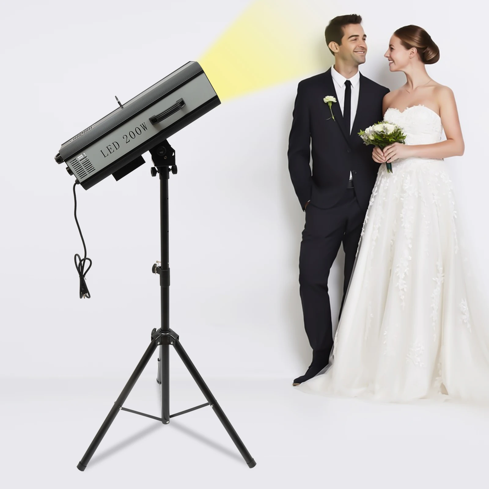 110 فولت التحكم اليدوي 200 واط LED اتبع الأضواء 6 ألوان ، نطاق 32.8-65.6ft ، حامل ثلاثي القوائم قابل للطي المرحلة/الزفاف/إضاءة الحفلات الخارجية #2