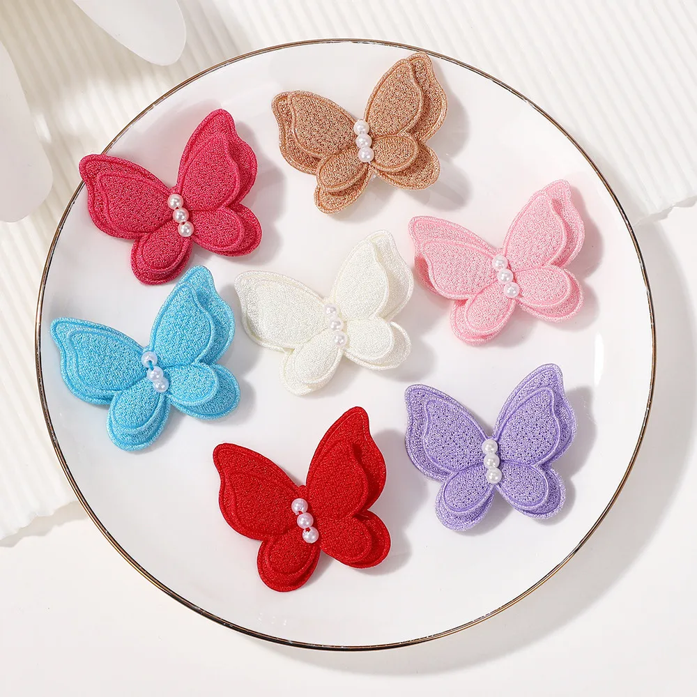 20 stücke Zufällige Farbe Schmetterling Haarspangen Haar Pony Haarnadeln Mädchen Kniting Handgemachte Hairgripes Haarspangen Schöne Haar Zubehör