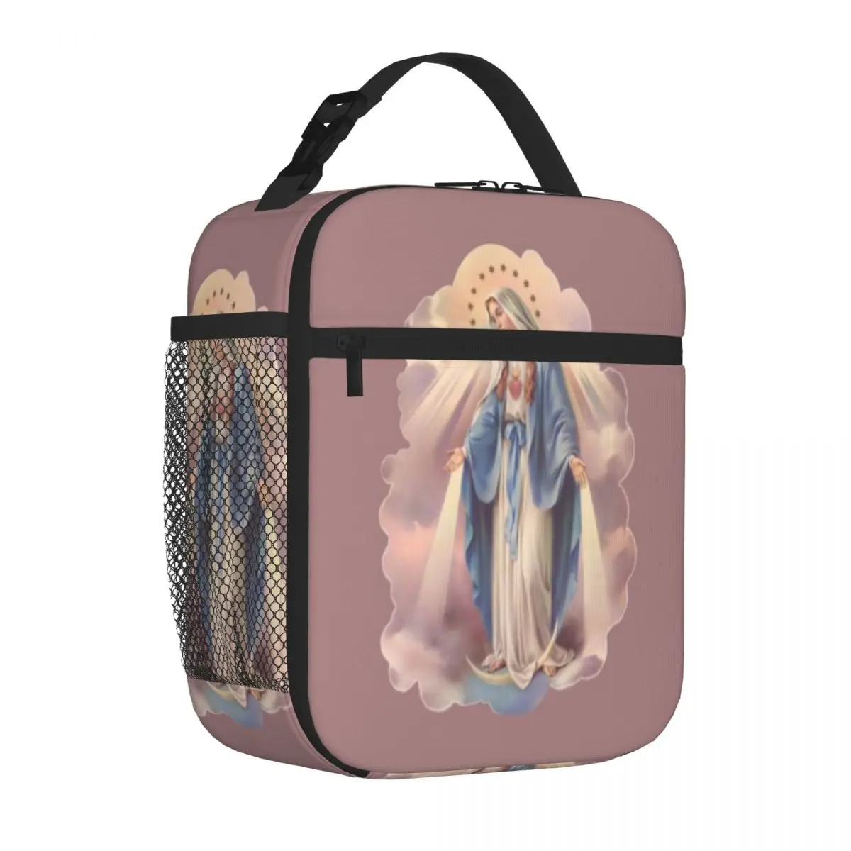 Hot Sale Our Lady Of Grace Double Layer Snack Bag Office Homemade Meal Lunch Tote