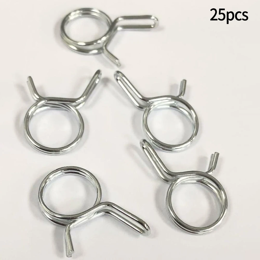 Hose Clip Fuel Clip 25PCS 5-16mm Accessories Air Dual Line Iron Silicone Hose Spring Fuel Clip With Vacuum Hose