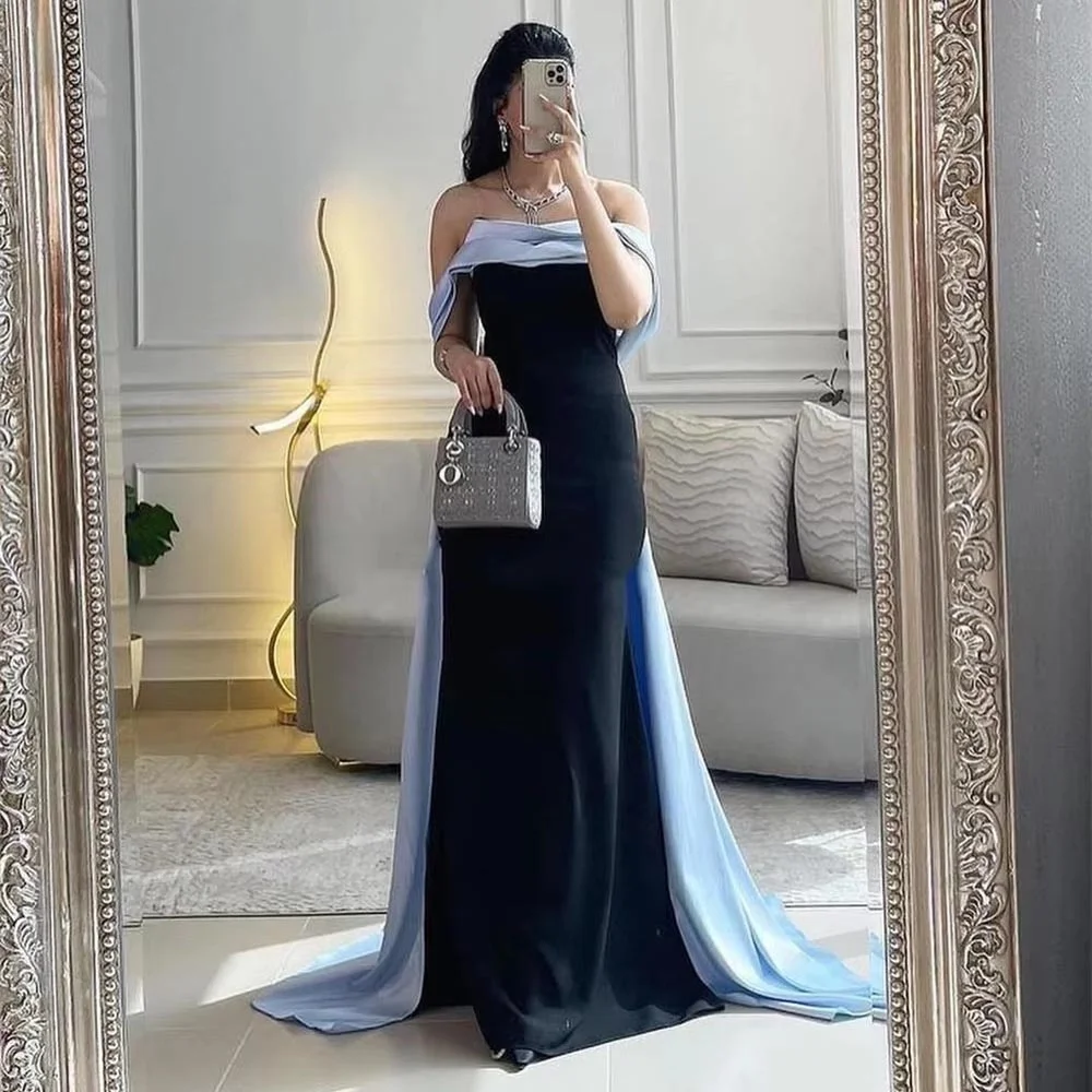 فستان حفلة موسيقية نسائي رائع مخصص بدون أكمام ساحر على شكل حرف a رقبة قارب قبالة الكتف فستان الحفلات ثوب مسائي للنساء