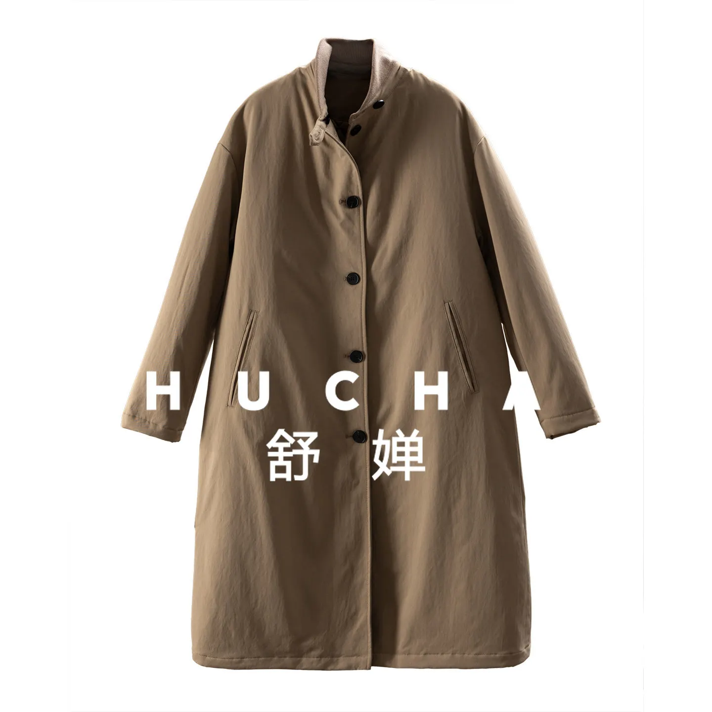 

Винтажная 100% шерстяная свободная хлопковая куртка средней длины с воротником-стойкой, женская 34I9 Abrigos Mujer Invierno Nuevos De Pluma