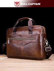 Leather goods Laptop Briefcase men's leather shoulder messenger bag first layer cowhide Business Bag