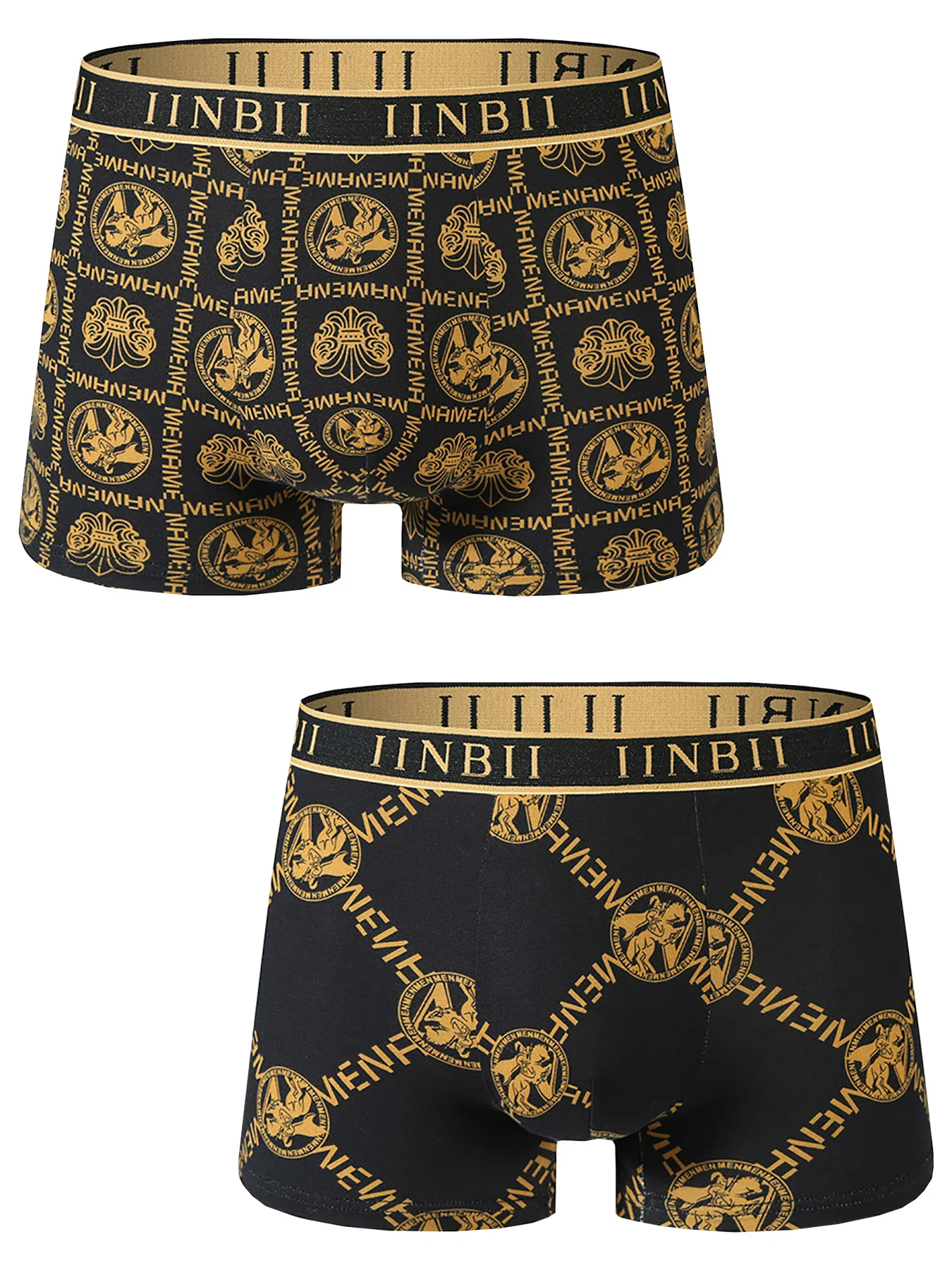 

2PCS Black Gold series fashionable, trendy, comfortable and breathable men's underwear