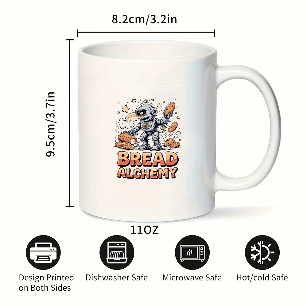 만화 로봇 진 루그 11온스 머그 브레드 연금술 어린이용 냉온 음료 컵 크리스마스 가족 사무실 컵