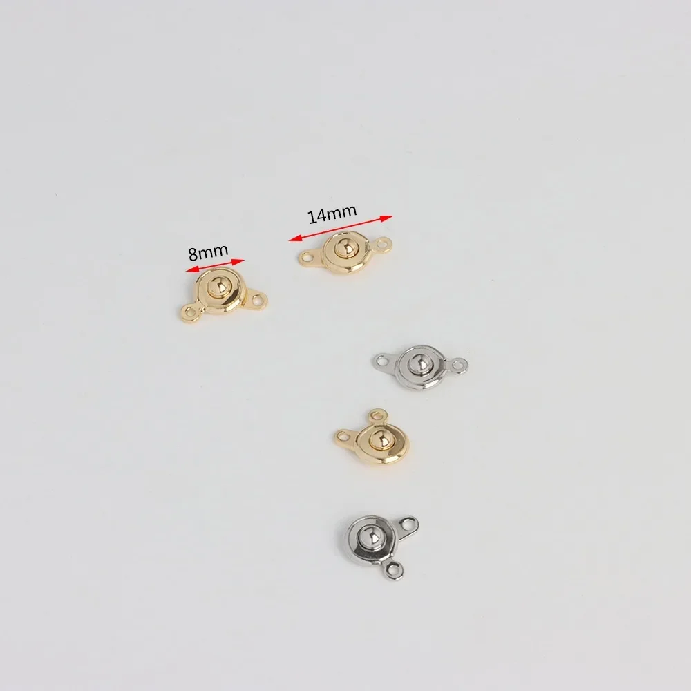 Hebilla a presión de conexión de pulsera chapada en oro de 14K, 18K, 8mm, accesorios de ingredientes hechos a mano, hebilla final para collar