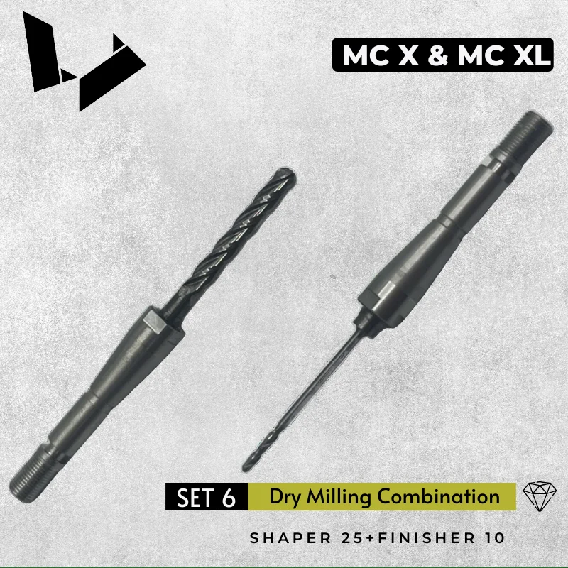 CEREC Shaper 25 + Finisher 10 | MC X MC XL Dry Milling Burs Set for High-Strength Ceramics  ZirCAD CEREC Zirconia Blocks