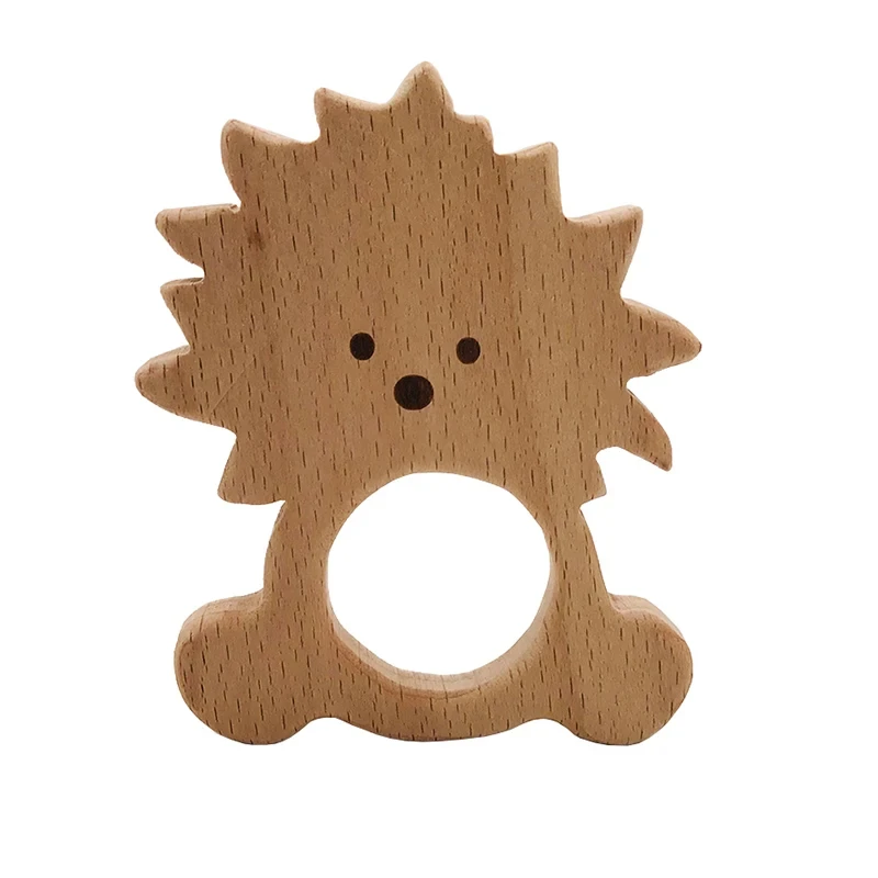 ABCPICK 5pcs Wooden Large size animal Natural Toy Shower Gift Toddler DIY Pacifier Chain Jewelry Making Handmade Accessories