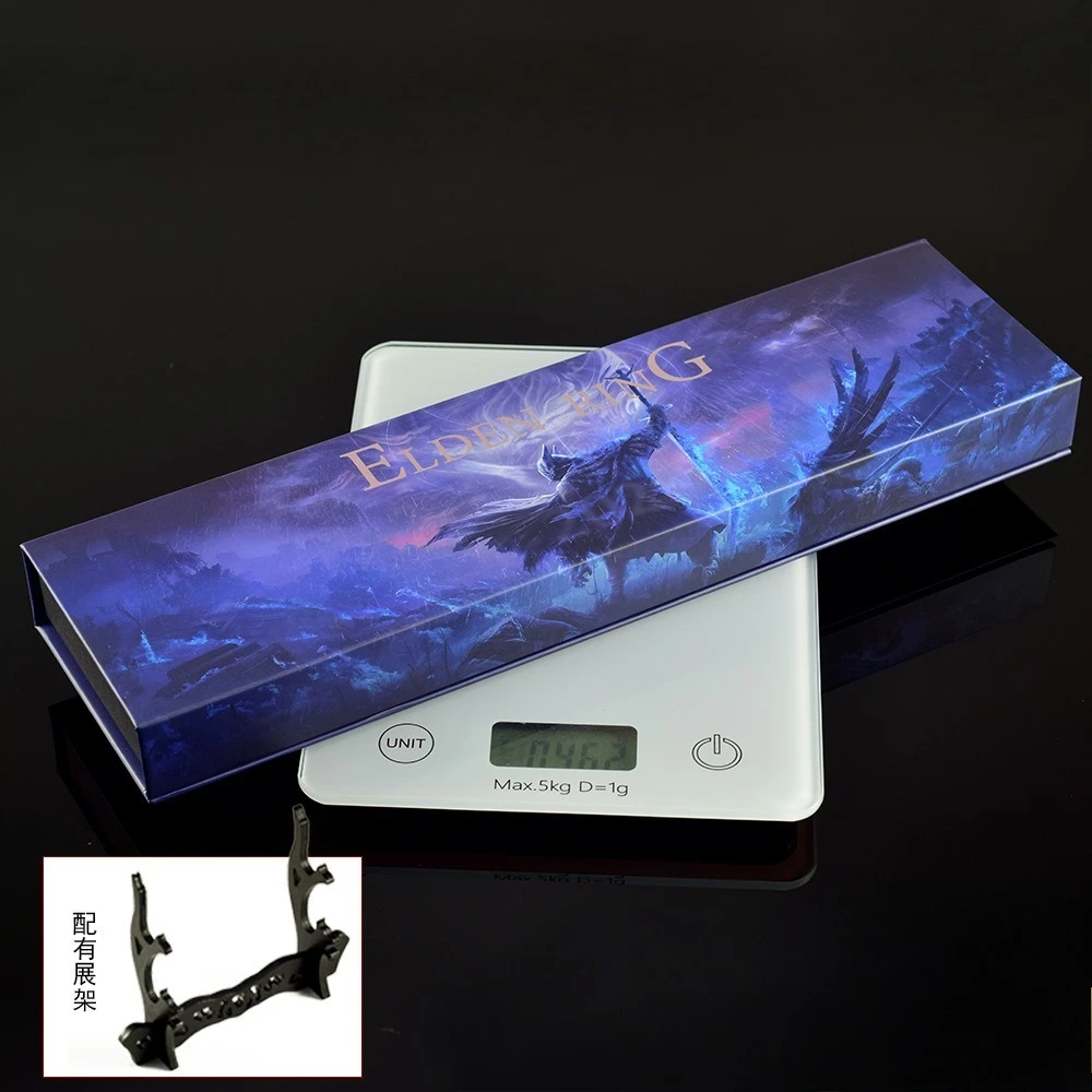 Gebogen Zwaard van Magma Ring Game Perifere 30 cm Eldened Alle Metalen Samurai Craft Accessorie Ornament Collectie Geschenkdoos voor Jongen