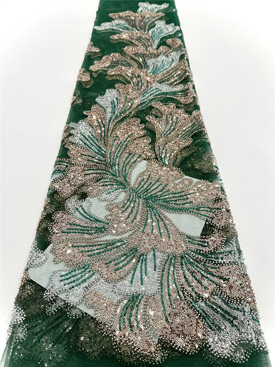 African Lace Fabric 2025 Sequins Beaded Embroidery Groom Nigerian Bridal High Quality French Tulle Lace Fabric For Wedding -SHIT