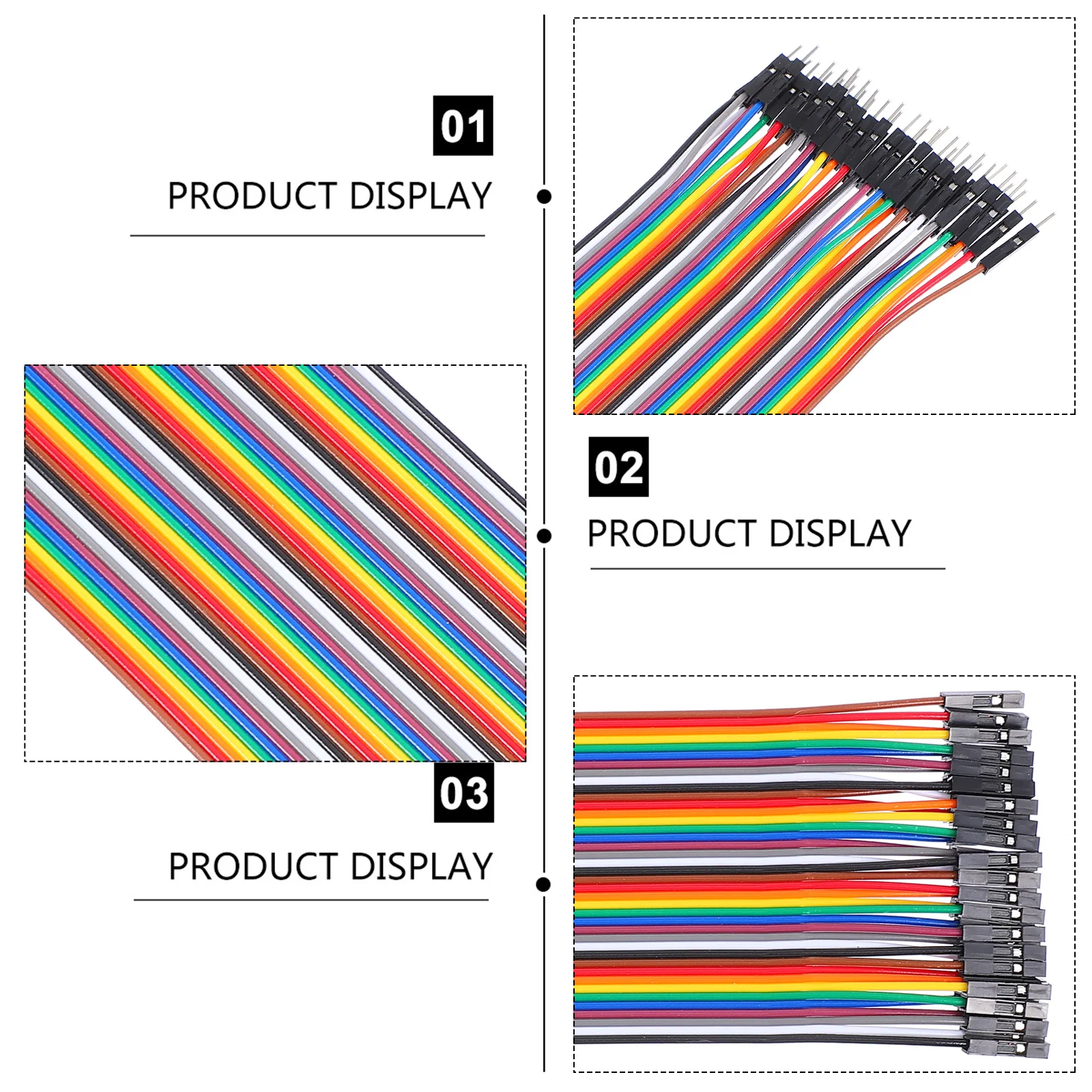 1 jeu de câbles de raccordement pour planche à pain, 40 broches, câble ruban pré-formé, haute conductivité, sans soudure, femelle à femelle