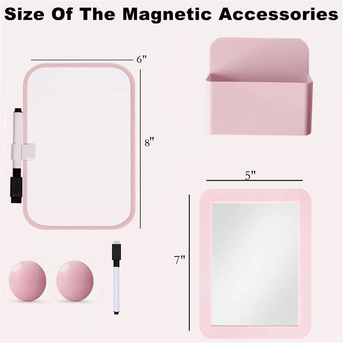 Locker Accessories for Girls with Magnetic Whiteboard,Locker Mirror and Pen Holder,Locker Decoration for School Locker