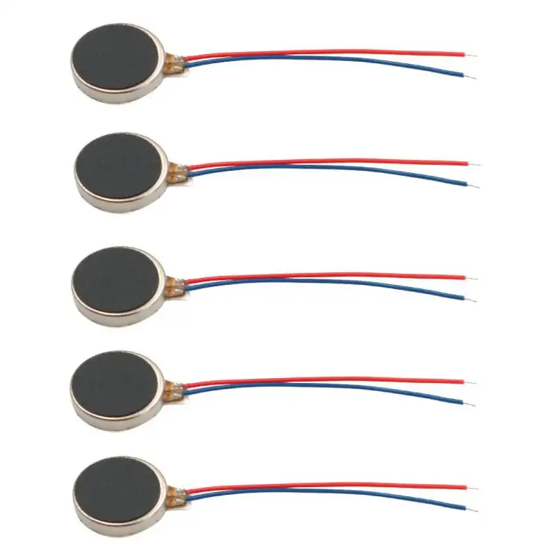 5Pcs/set 10mm Mini Vibration Motor DC 3V 12000rpm Flat Coin Button-Type Micro DC Vibrating Motor for Cell Phone Tablet Massager