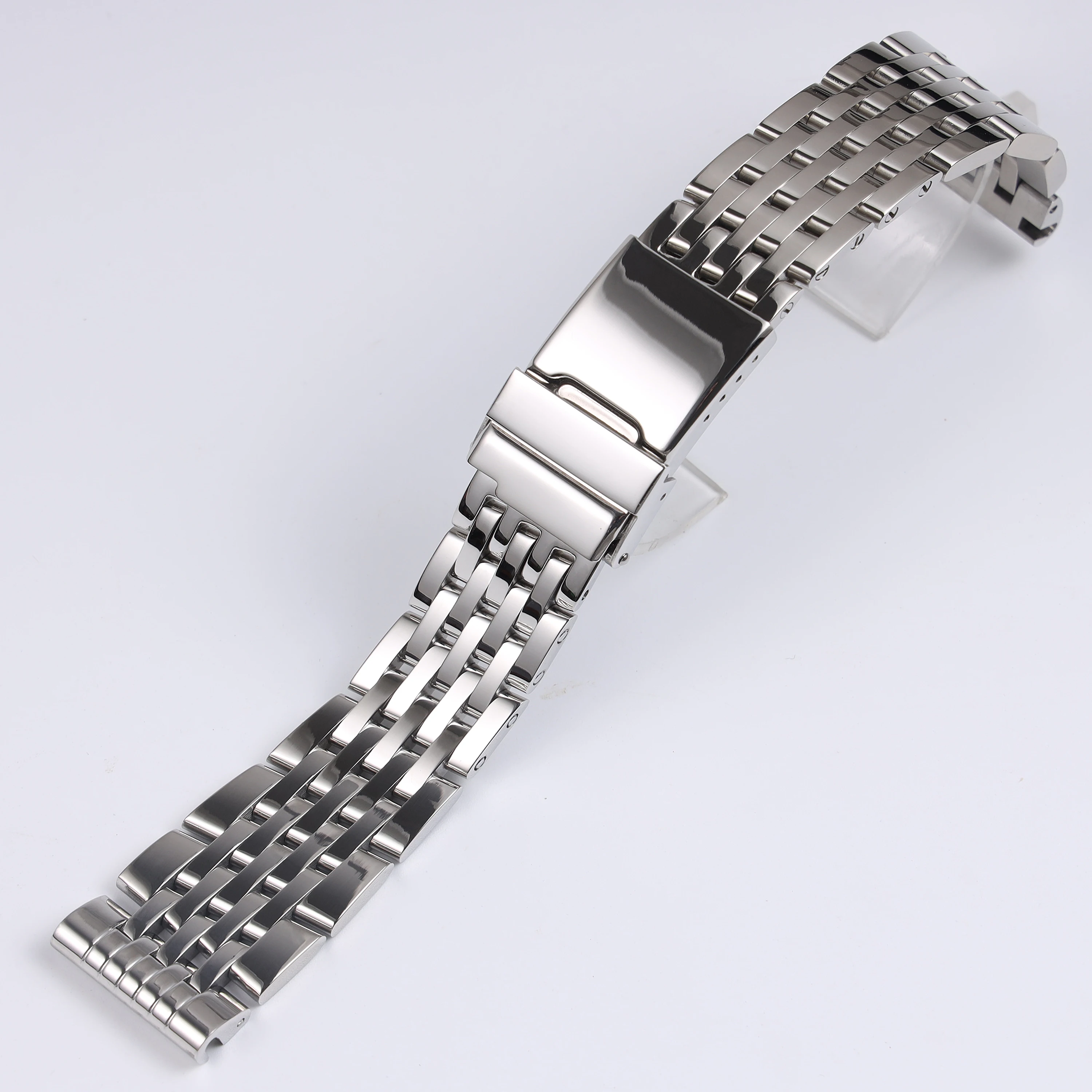 For Breitling new straight end link 22 24mm Polished Silver Solid Stainless Steel Watchband Navitimer Avenger Strap Bracelet