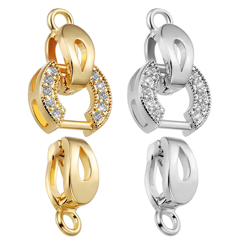 

2Pcs DIY Jewelry Making Clasps Stable Metal Bracelet Necklace End Connectors Closure Clasps for Bead Bracelets Jewelry Supplies