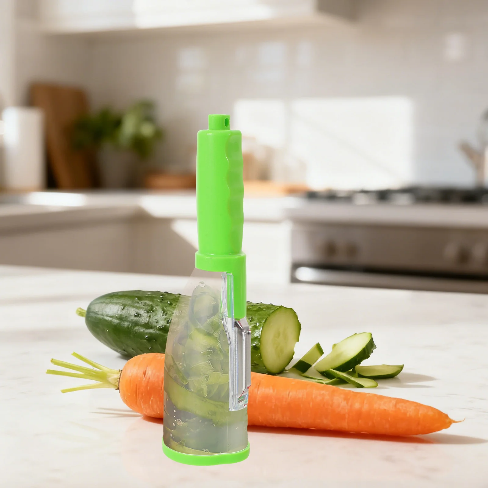 

2Pcs Handheld Vegetable Slicer with Storage Tube - Effortless Peeling for Carrots Apples Cucumbers Kitchen Tools for Holiday