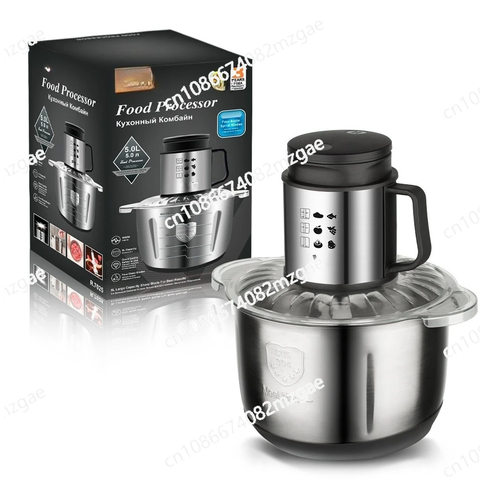 

Meat Grinder Kitchen Home High Power 5L Stainless Steel Cooking Machine Chopped Garlic