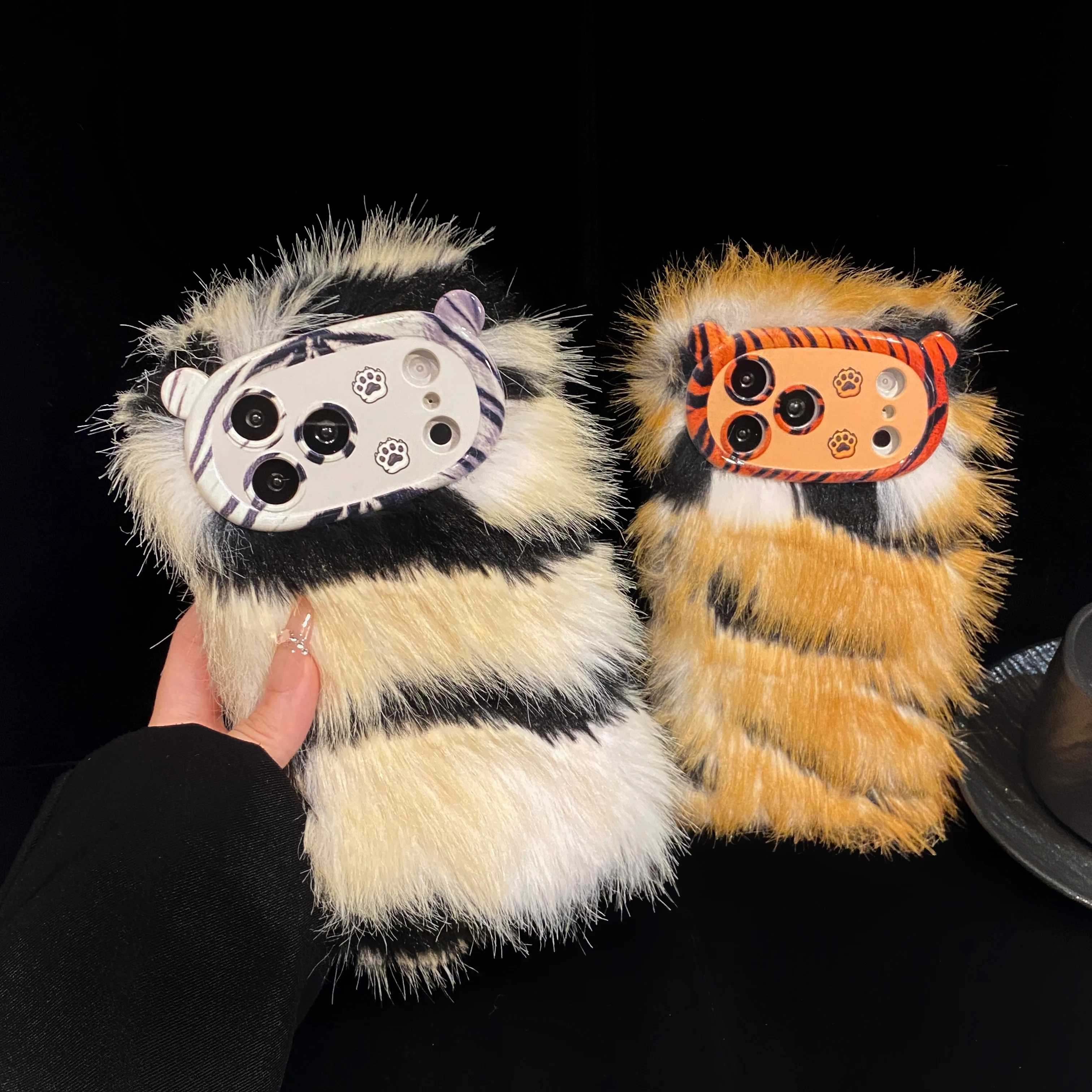 Phone Cases Cute - Autumn Winter Flower Tiger Pattern Plush