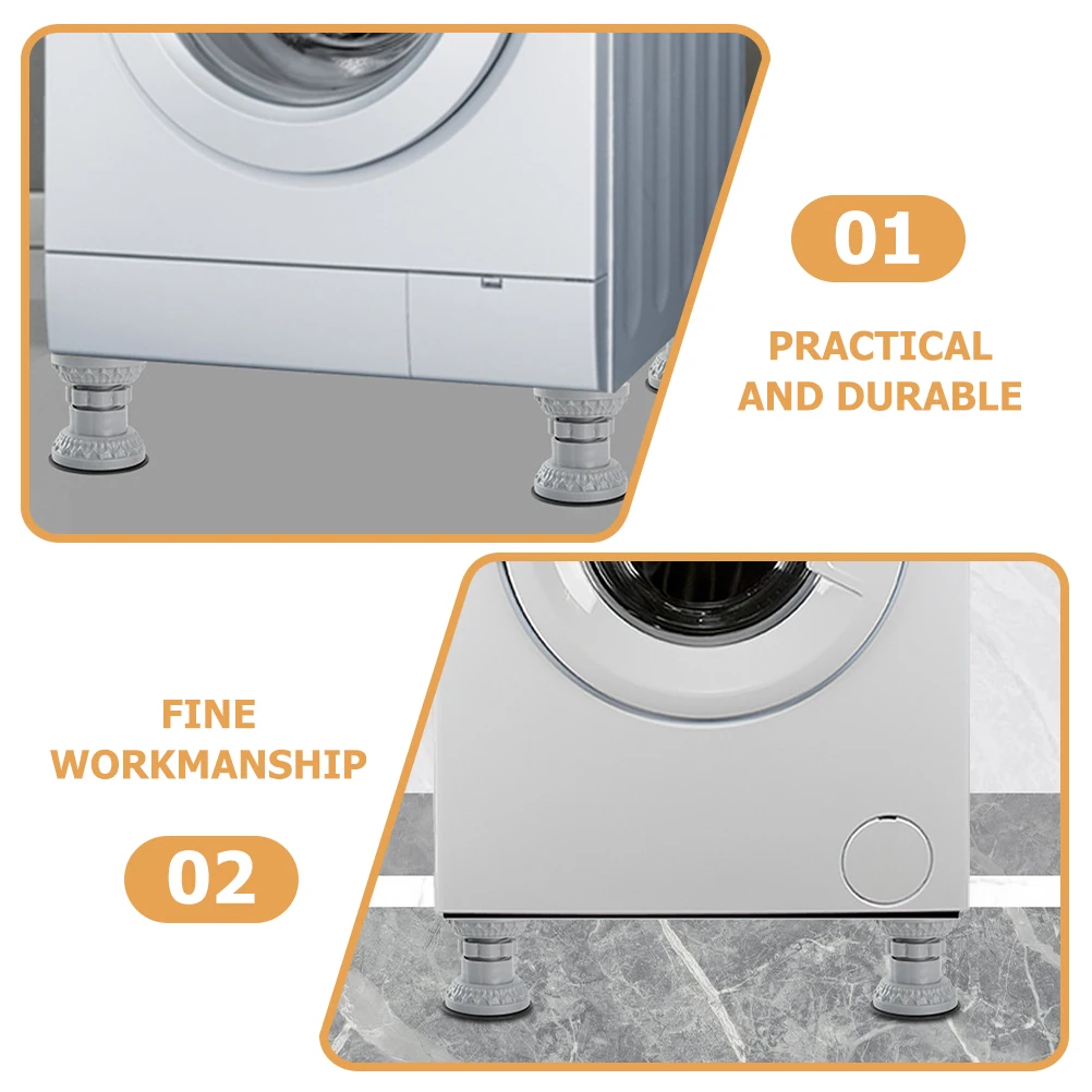 

4Pcs Washing Machine Foot Pads Heavy Duty Non-Slip Stabilizers Vibration Absorber for Washer Dryer Furniture Protection Wear