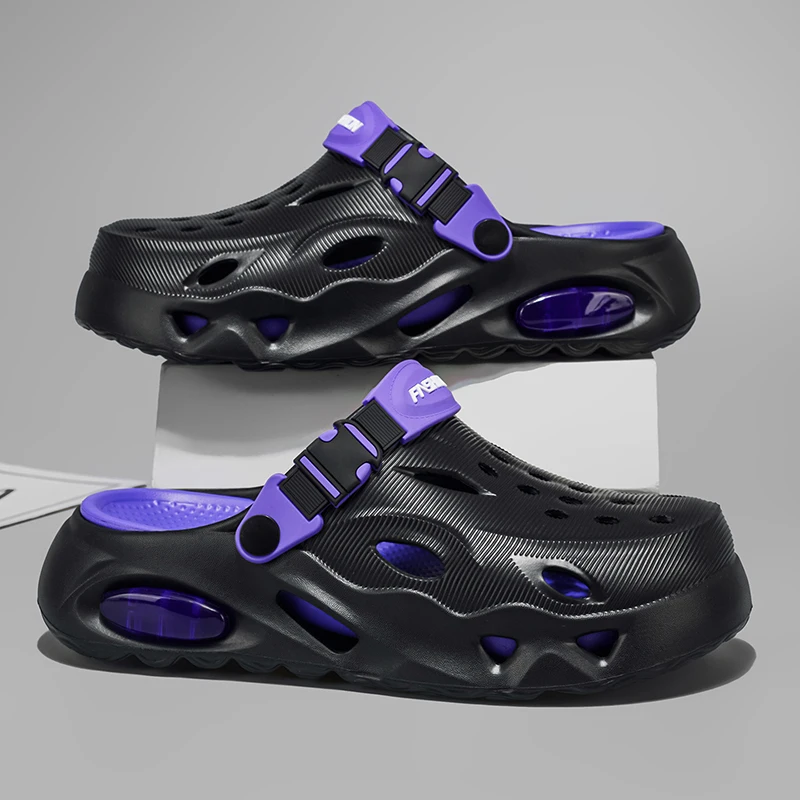 

Men's Sandals Fashionable Hollow Casual Slippers Lightweight EVA Garden Shoes Thick-Soled Outdoor Walking Beach Water Shoes