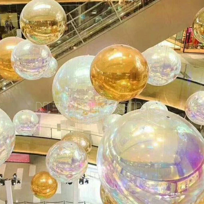 Silver Inflatable Mirror Balloon Giant Pvc Inflatable Ball Event Decoration Big Shiny Inflatable Mirror Ball