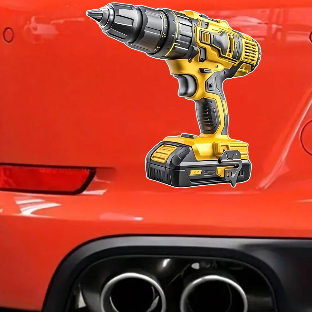 12x12 سنتيمتر 2D شقة واقعية الحفر الكهربائية ملصقات السيارات ، مضحك أدوات كهربائية مائي ، دائم ومقاومة الطقس ملصقات الوفير