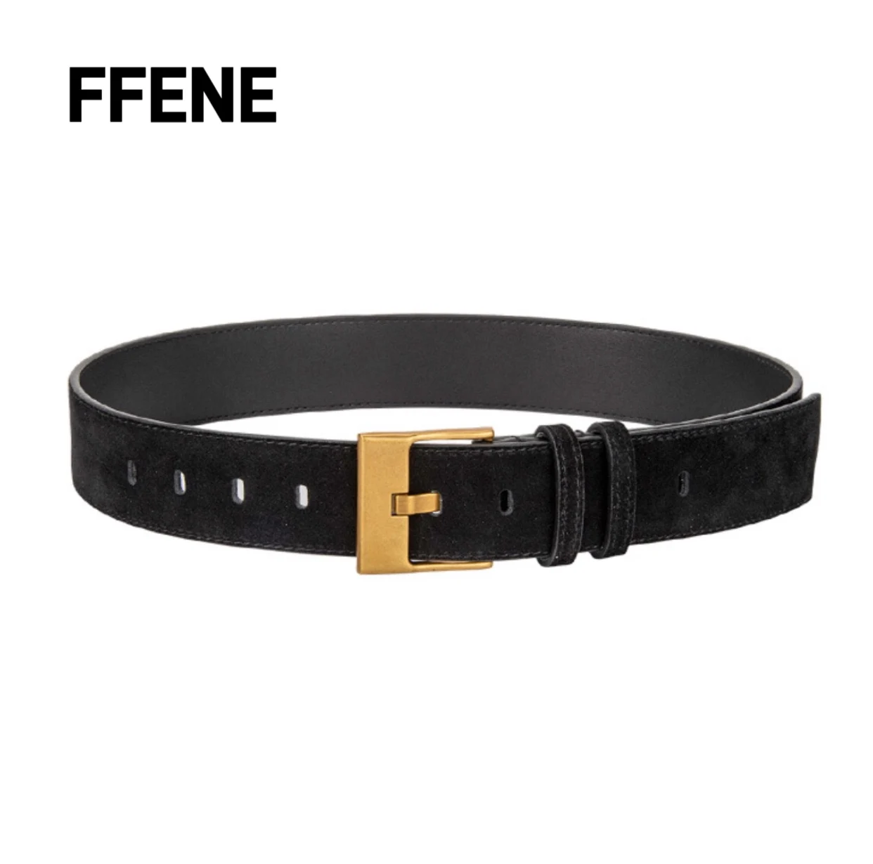 

Popular retro genuine leather wide belt for women, matte suede belt with dress, suit, high-end feeling, decorative waist belt fo