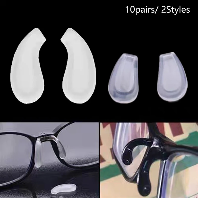 10pairs Silicone Eyeglasses Glasses Nose Pads Optical Frame Repair Accessory Part Push In Insert