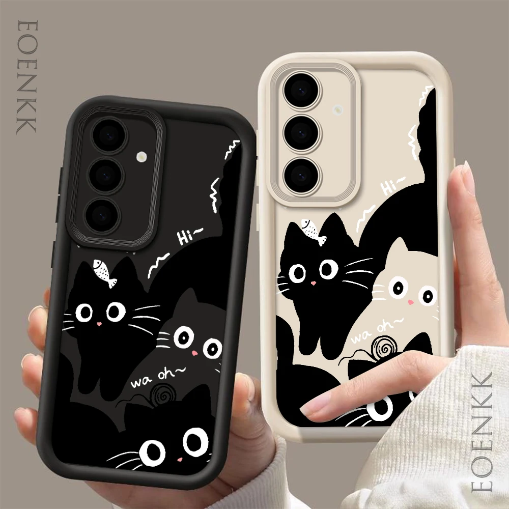 

Cute Cat Cartoon Phone Case Samsung Galaxy S25 S22 S21 S24 S20 S23 FE Note 20 Plus Ultra A35 A25 A55 Silicone Protective Cover