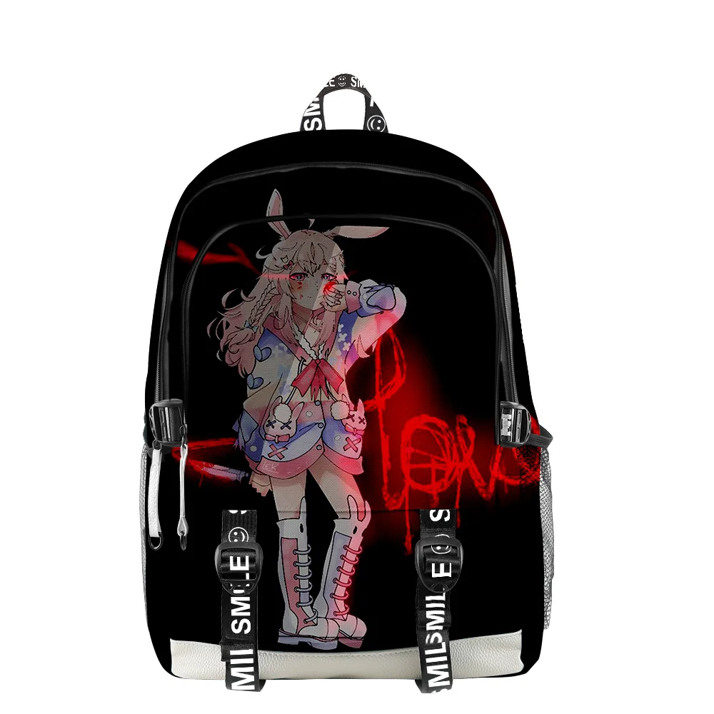 Imagem -06 - Vtuber Pipkin Pippa Anime Zipper Mochila Escolar Bolsa Único Daypack Traval Bolsa Oxford Pano