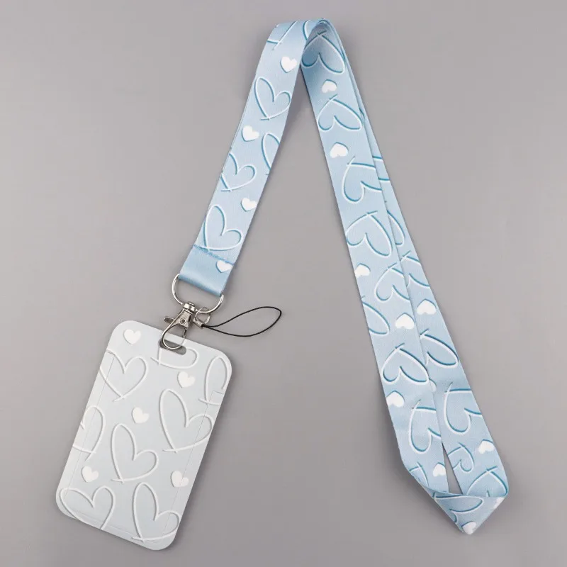 

Сине-розовый держатель для удостоверений личности Heart Worker, жесткий чехол 2-в-1 для студенческого удостоверения личности Transit, рабочий бейдж с ремешком на шею и защитой от потери