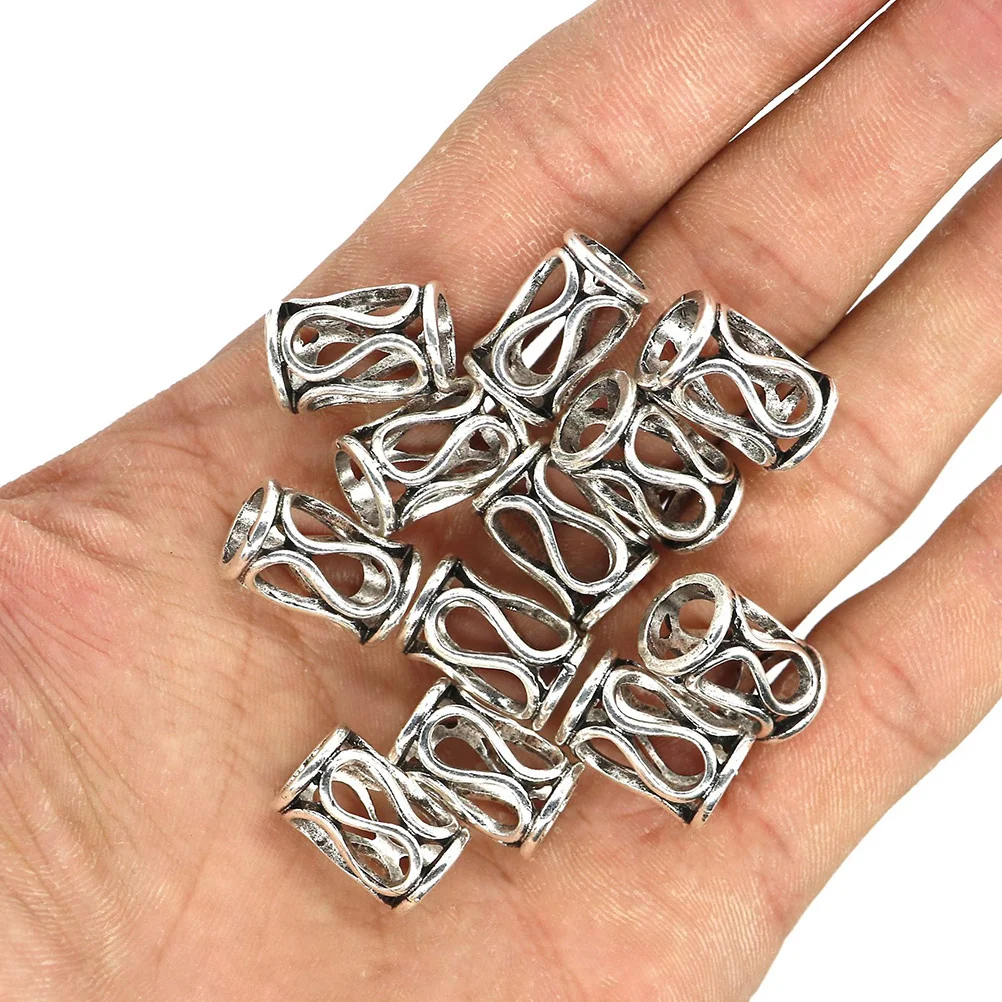 

15pcs Vintage Cuffs Handmade Dreadlocks Braiding Beads Set Diy Hair Jewelry Silver Hair Braid Rings Clasps For Festival Party
