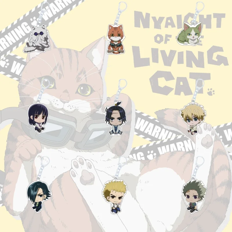 

Anime Nyaight of the Living Cat Acrylic Stand Kunagi Kaoru Arata Tsutsumi Bag Car Keychain Cell phone Pendant 6CM