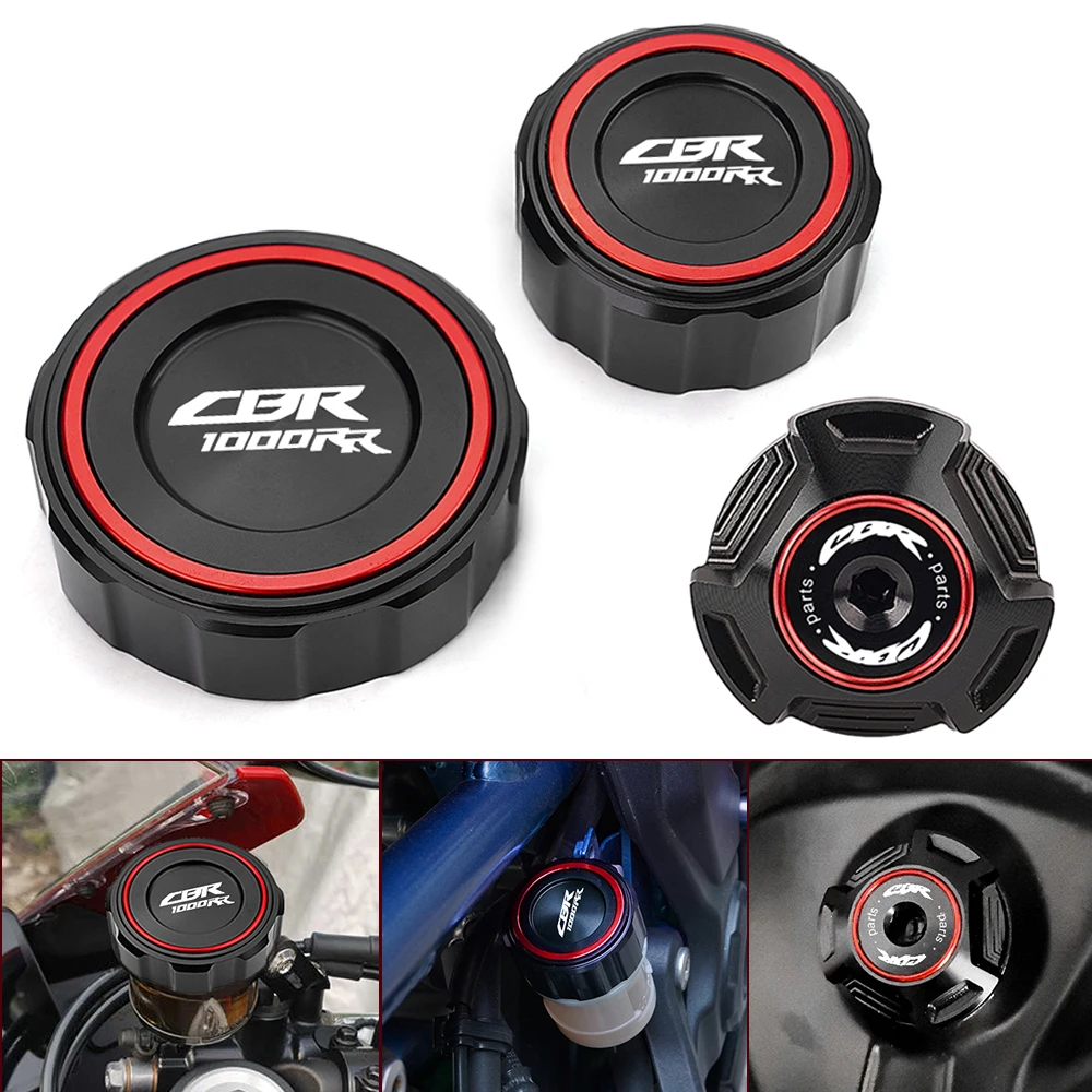 لهوندا CBR1000RR CBR 1000RR CBR 1000 RR 2004-2018 CNC دراجة نارية الجبهة الخلفية سائل الفرامل خزان غطاء زيت المحرك غطاء فتحة التعبئة