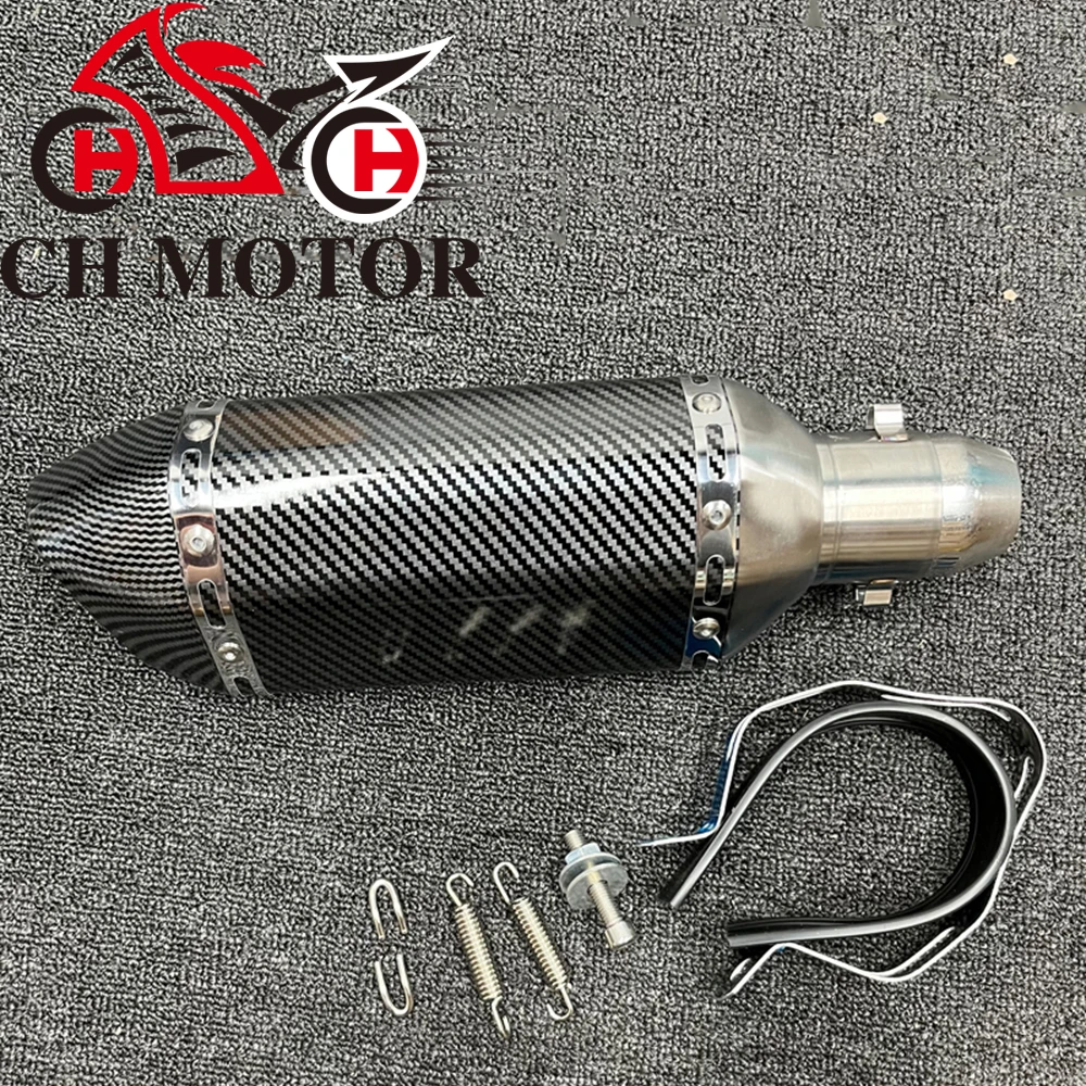 Tubo de ventilación de acero inoxidable para motocicleta, tubo de ventilación con silenciador de 310/370/470/570mm para ATV Street Universal 38-51mm