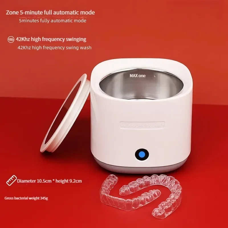 Portable 220v Retainer Toothbrush Cleaner Ultrasonic Cleaner Transparent Invisible Corrector Cleaner Box Portable