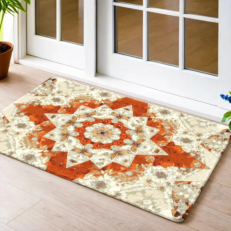Star Butterfly Door Mat Non Slip Indoor Entrance Rug Vintage Boho Mosaic Floral Doormat Hallway Kitchen Home Decor Carpet