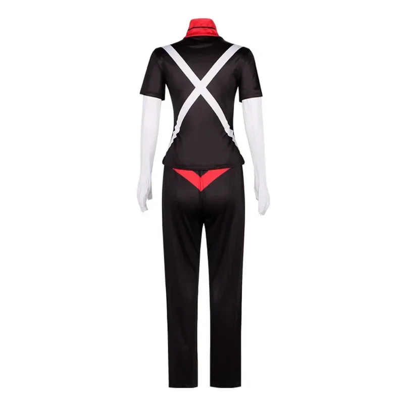 동물 Hazbin 코스프레 Vaggie 코스튬 변장 악마 점프 슈트, 여성용 유니폼 풀 세트, 할로윈 카니발 파티 옷, 롤플라