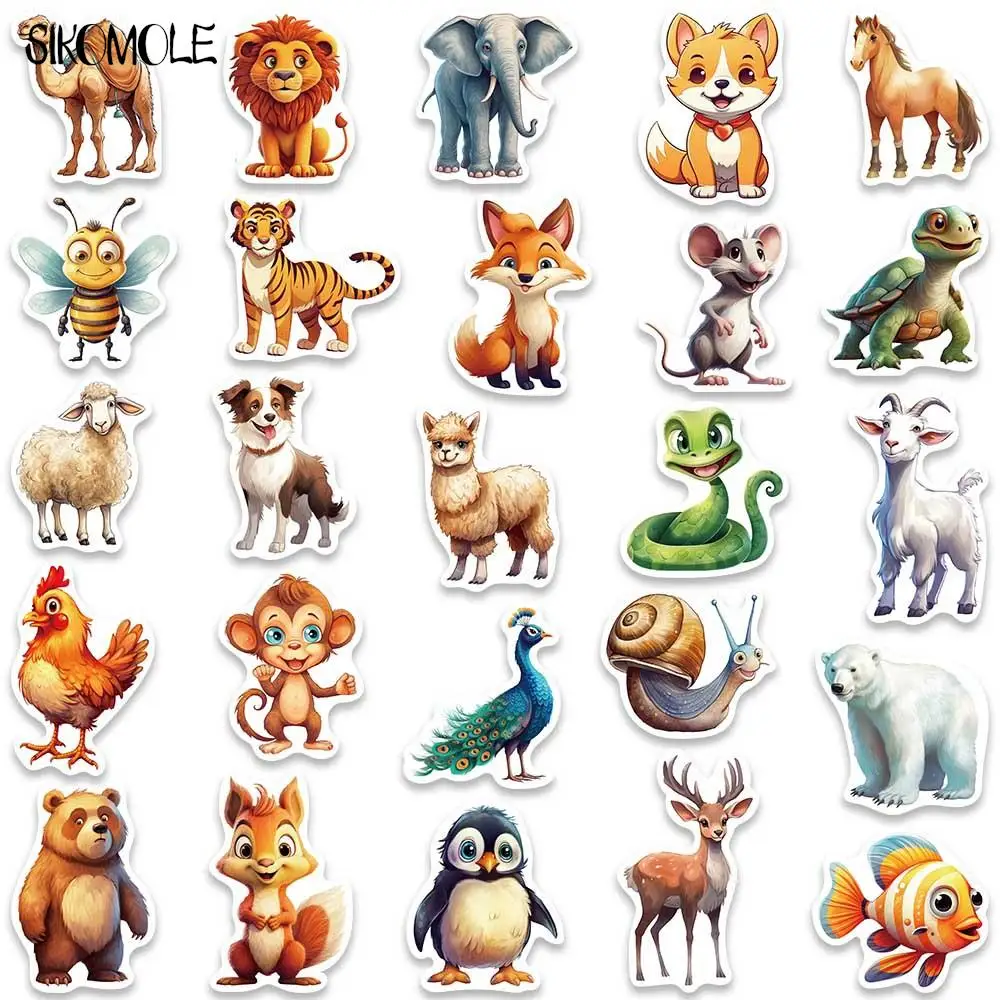 10/30/50PCS Cartoon Cute Little Animal Stickers Kawaii For DIY Travel Luggage Guitar Fridge Laptop Graffiti Sticker Kids Decals