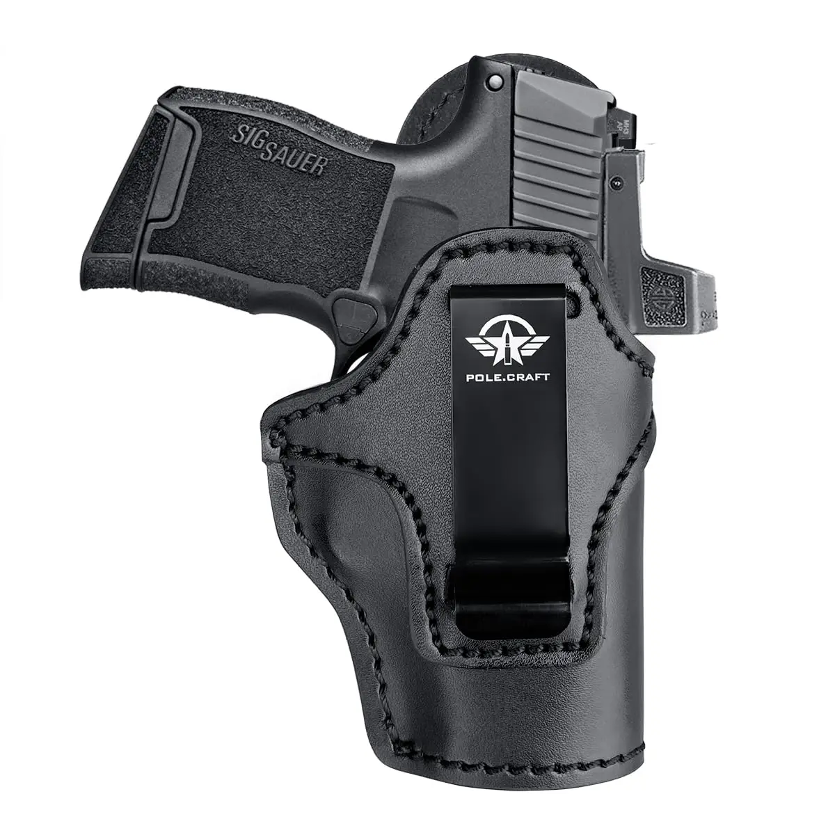 POLE.CRAFT IWB Leather Gun Holsters for Small Pistols : Ruger LCP380 LCP II Sig P365 P238 P938 Walther PPK 380 CCP S&W Bodyguard