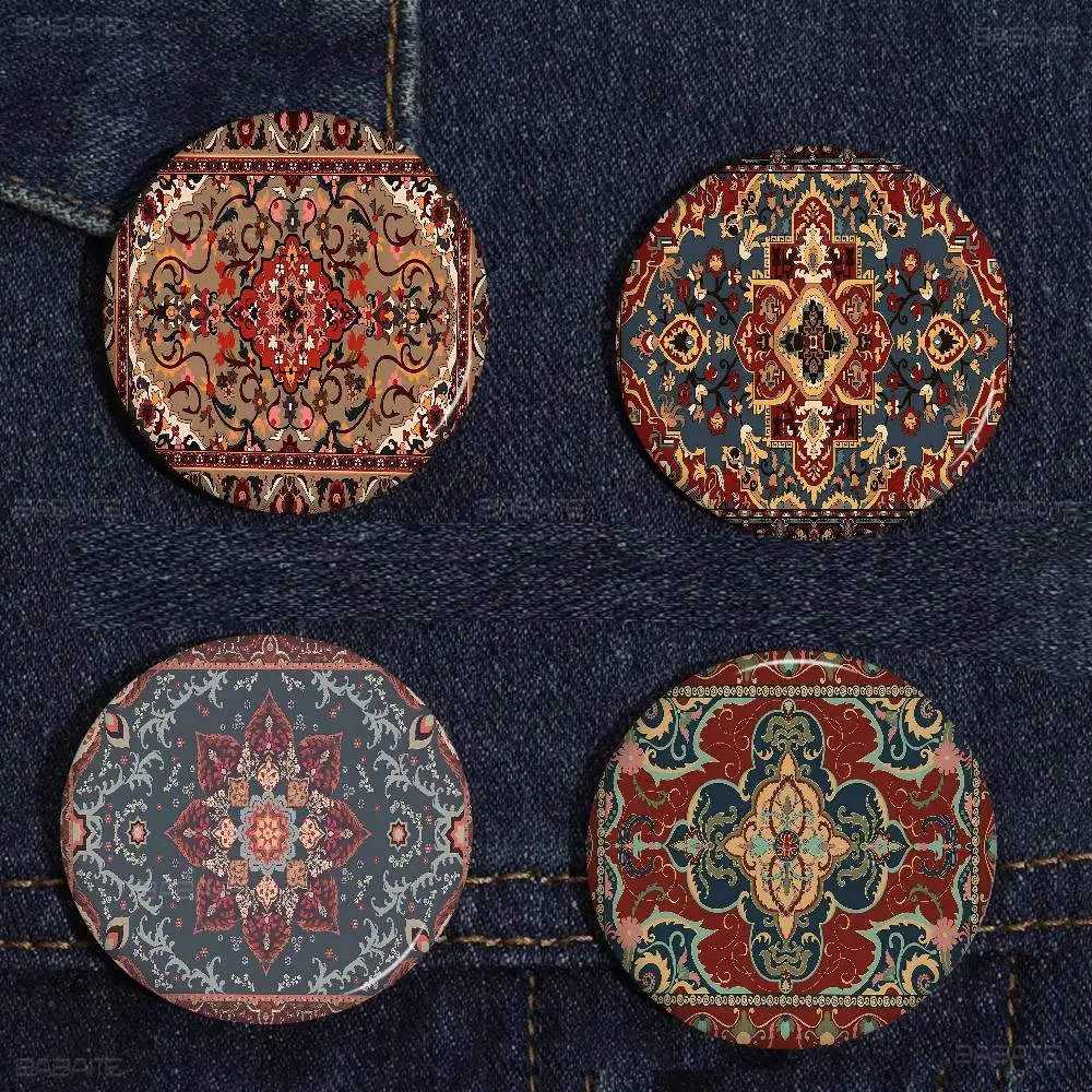 Persian p-pattern Photo Brooches Creative Round Badge Gifts Pins 32/44/58mm