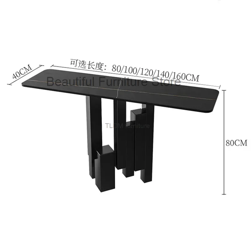 Consolle in ardesia d'arte in ferro di lusso leggero mobili da soggiorno italiani ingresso portico armadio semplice casa stretto portico tavolo